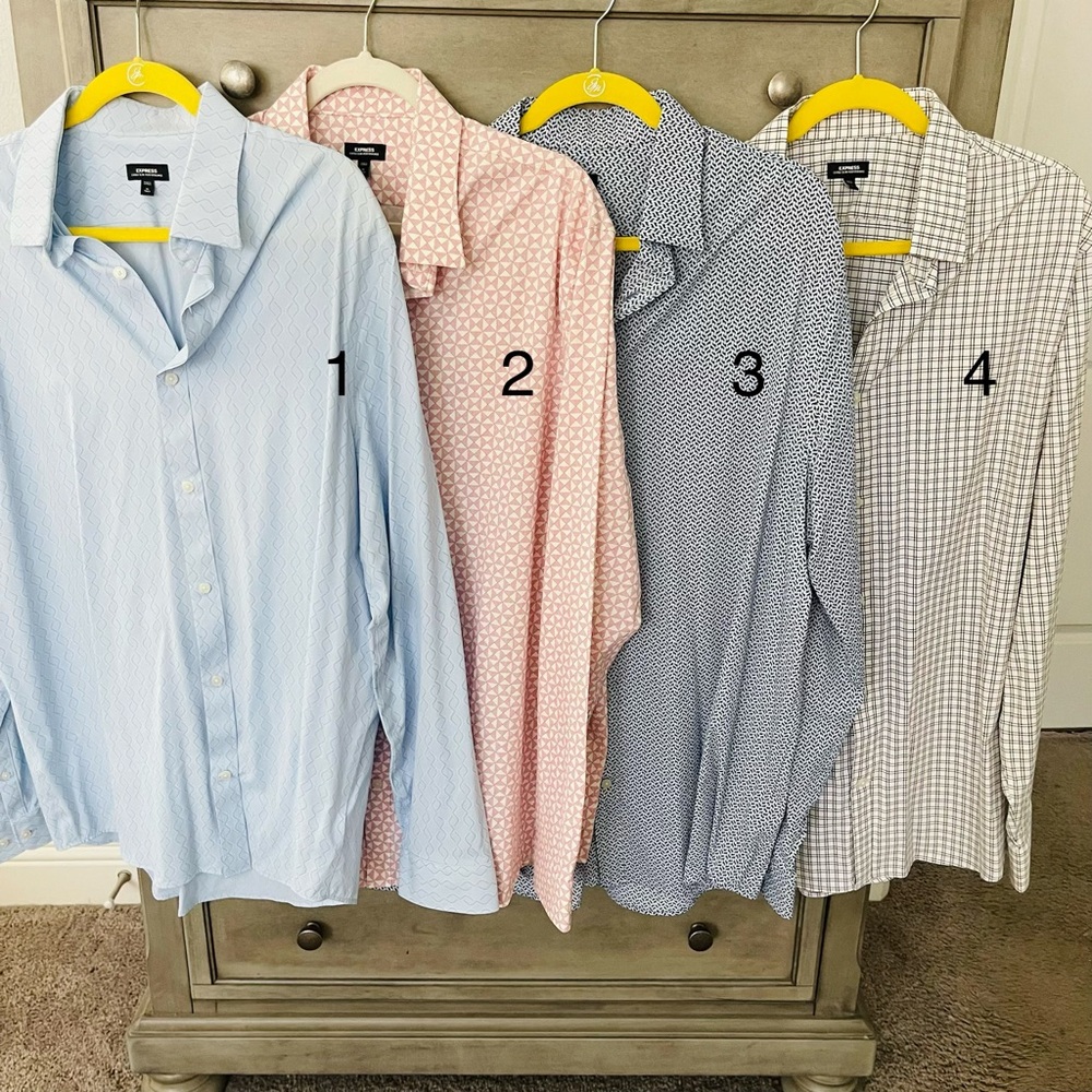 Men's Patterned Shirt size is a slim XL tall